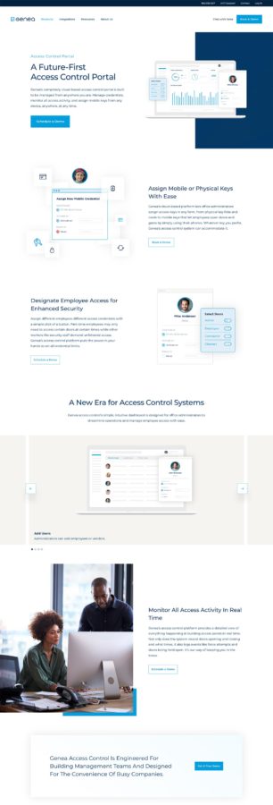 Genea's access control webpage