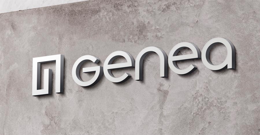 Genea's interior signage fits the brand perfectly