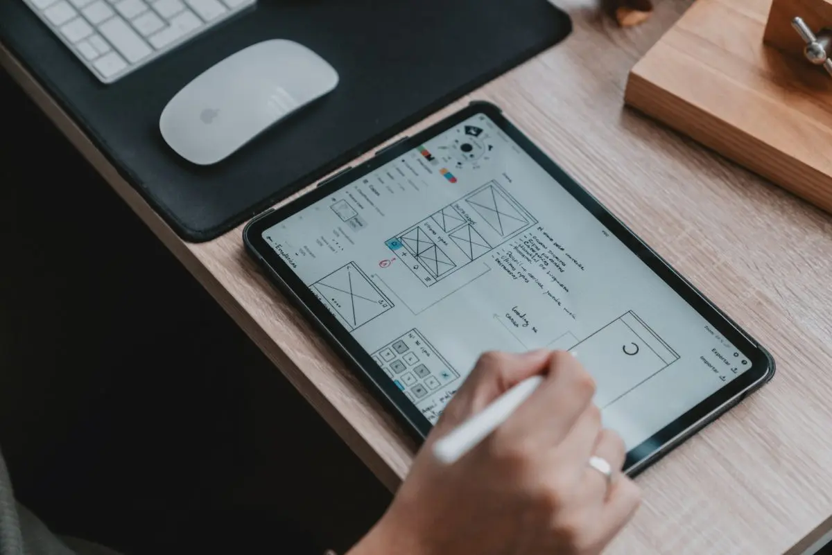 A UX designer creates a website architecture mockup contributing to the overall project planning for website development and design